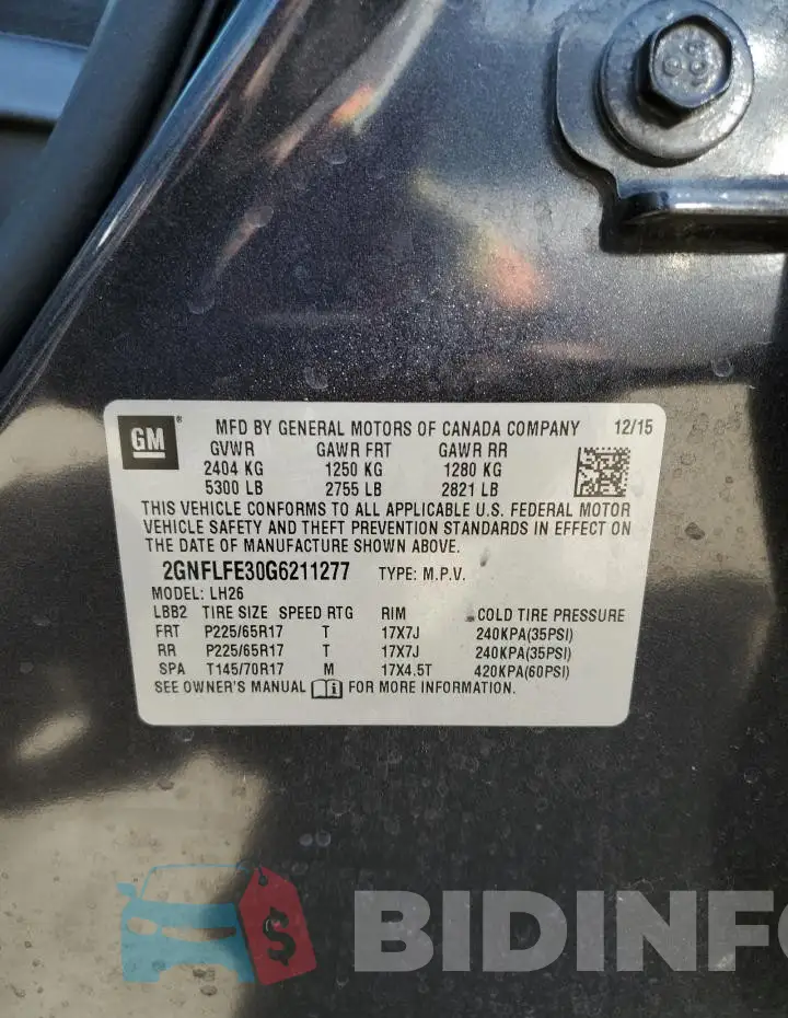 2GNFLFE30G6211277 Photo# 14