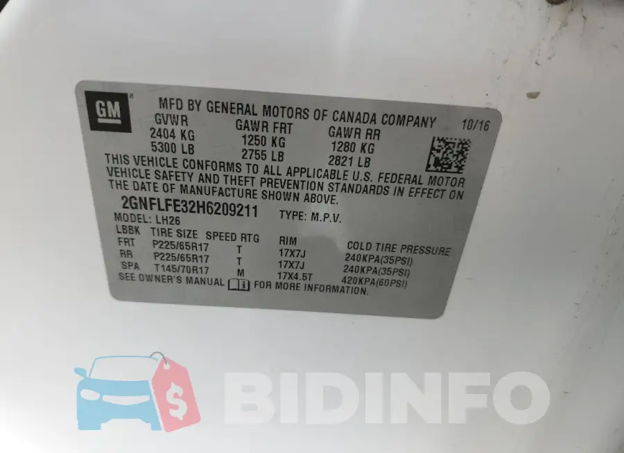 2GNFLFE32H6209211 Photo# 13