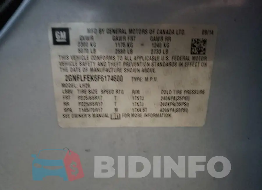 2GNFLFEK6F6174600 Photo# 14