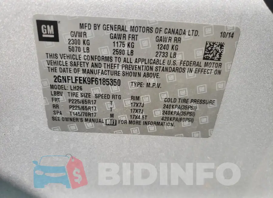 2GNFLFEK9F6185350 Photo# 12