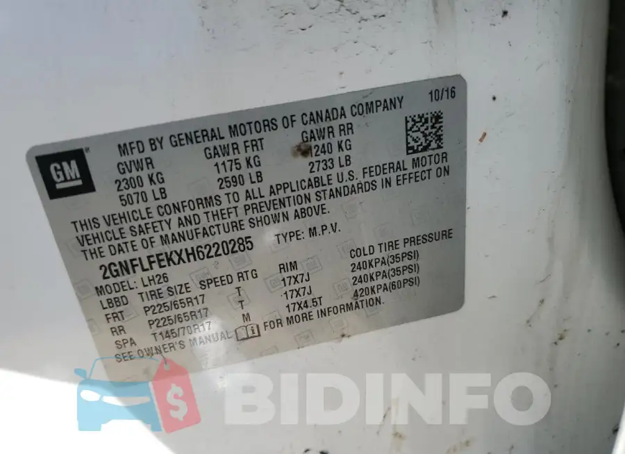 2GNFLFEKXH6220285 Photo# 12