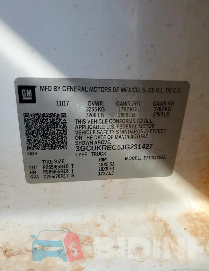 3GCUKREC5JG231427 Photo# 12