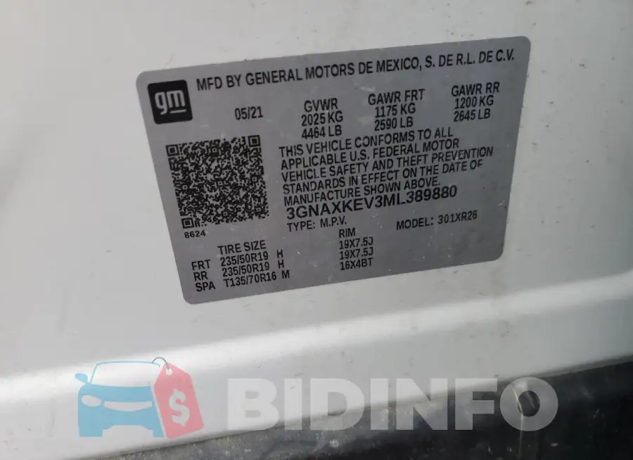 3GNAXKEV3ML389880 Photo# 14