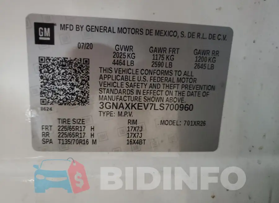 3GNAXKEV7LS700960 Photo# 13