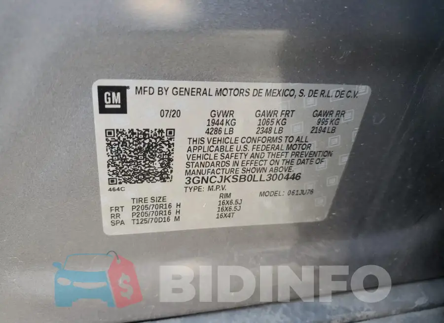 3GNCJKSB0LL300446 Photo# 12