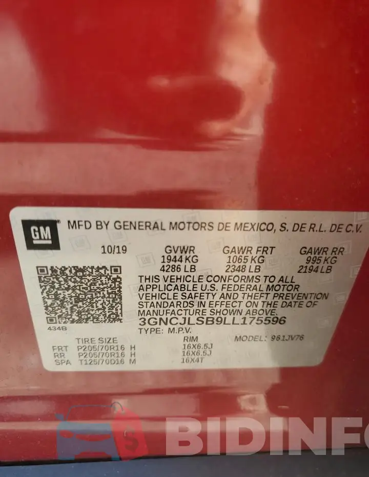 3GNCJLSB9LL175596 Photo# 13