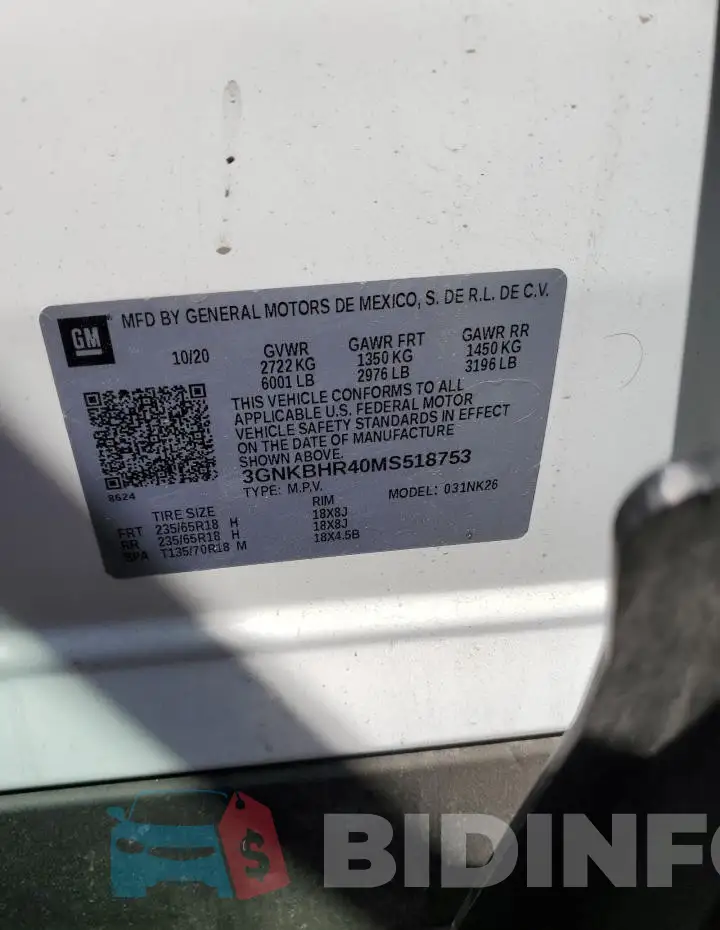 3GNKBHR40MS518753 Photo# 13