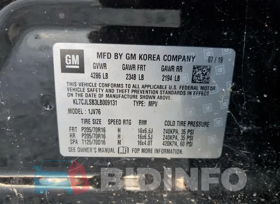 KL7CJLSB3LB009131 Photo# 13