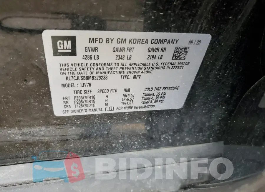 KL7CJLSB8MB329238 Photo# 13