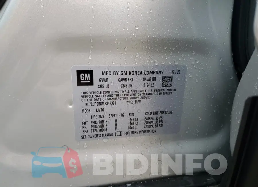KL7CJPSB8MB347391 Photo# 13