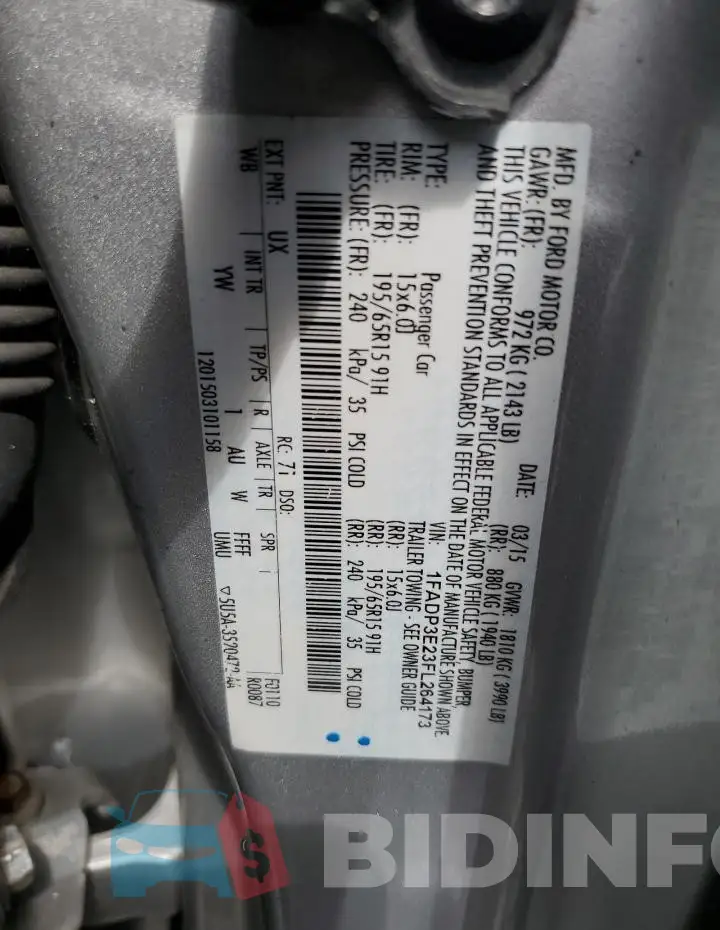 1FADP3E23FL264173 Photo# 13