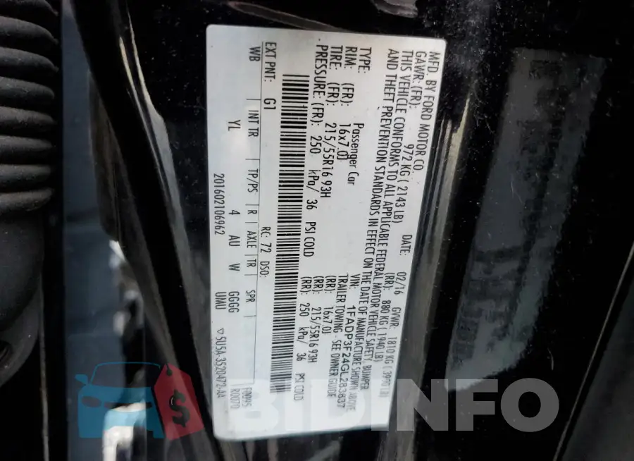1FADP3F24GL283637 Photo# 12