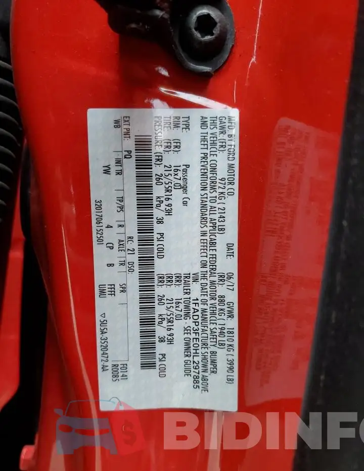 1FADP3FE0HL297885 Photo# 12
