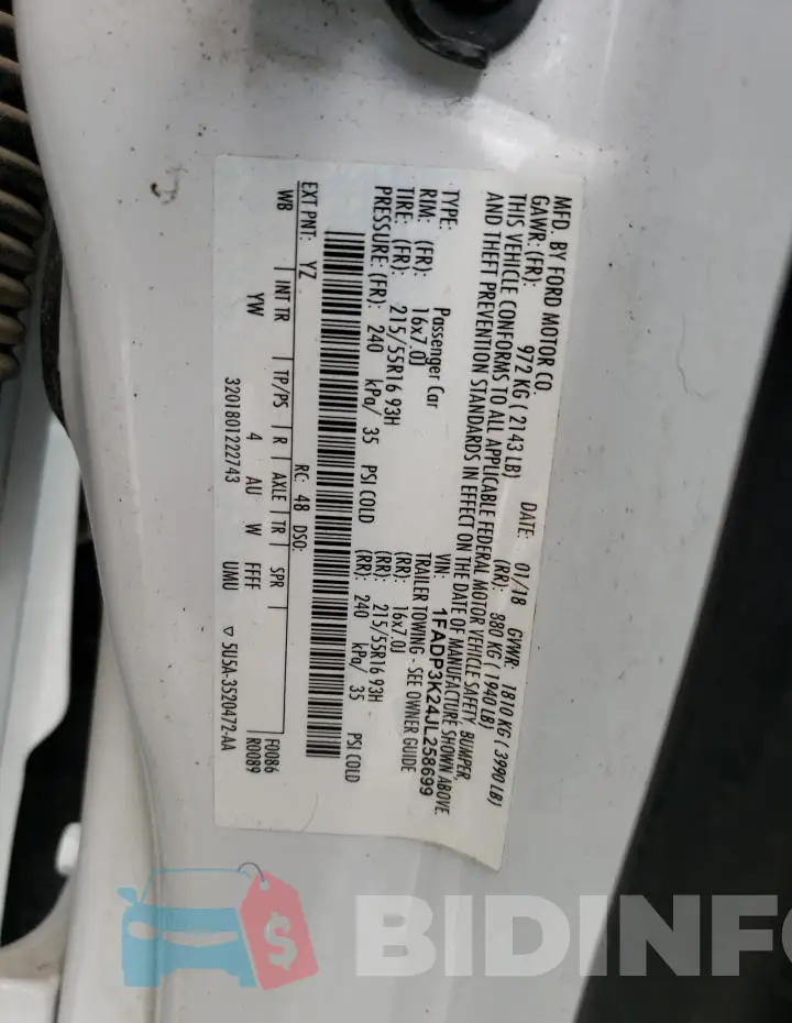 1FADP3K24JL258699 Photo# 12
