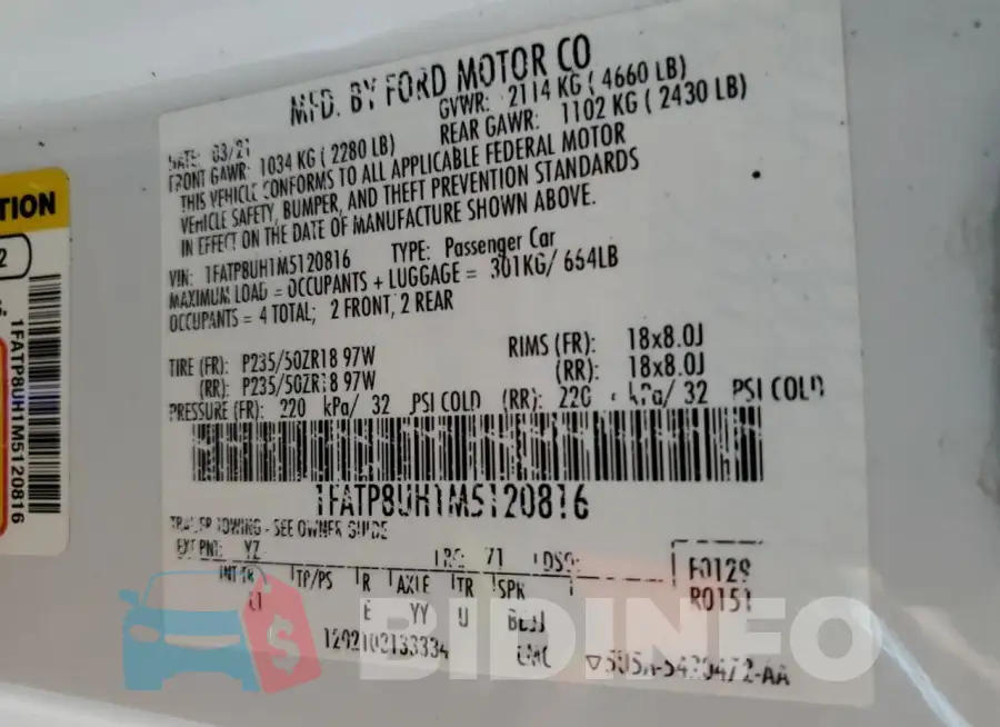 1FATP8UH1M5120816 Photo# 12