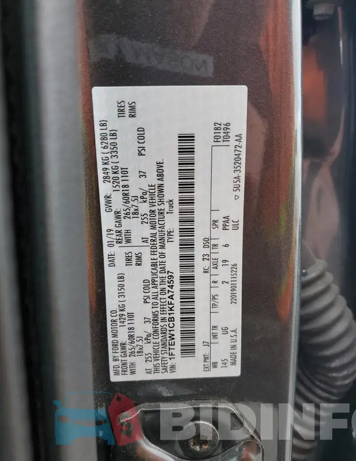 1FTEW1CB1KFA74597 Photo# 13