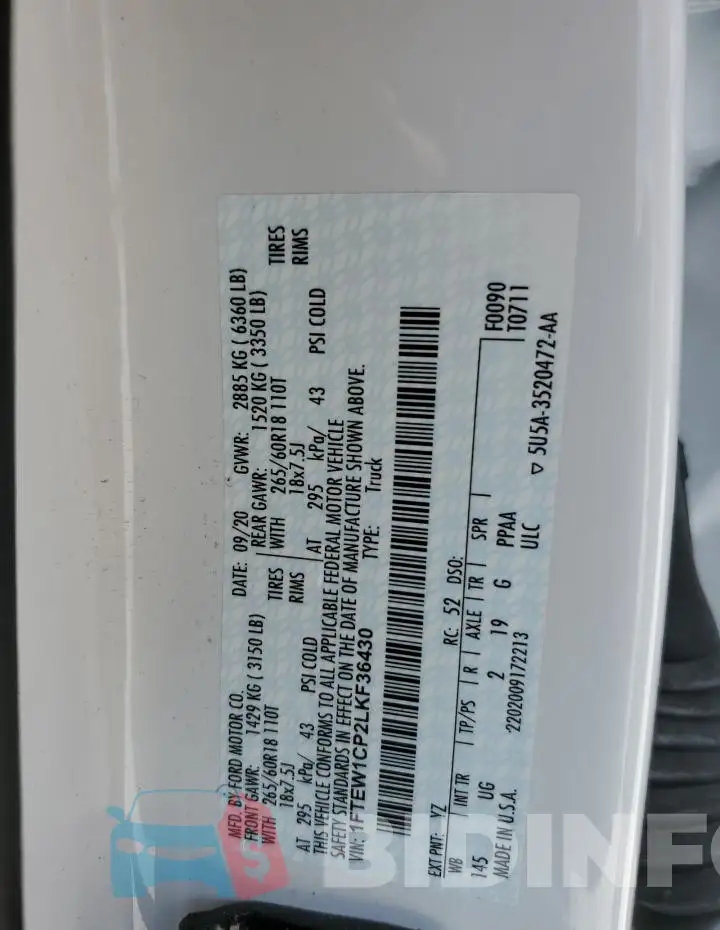 1FTEW1CP2LKF36430 Photo# 12