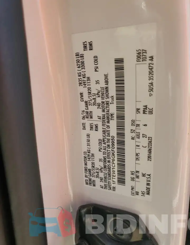 1FTEW1CP6GKF09950 Photo# 12
