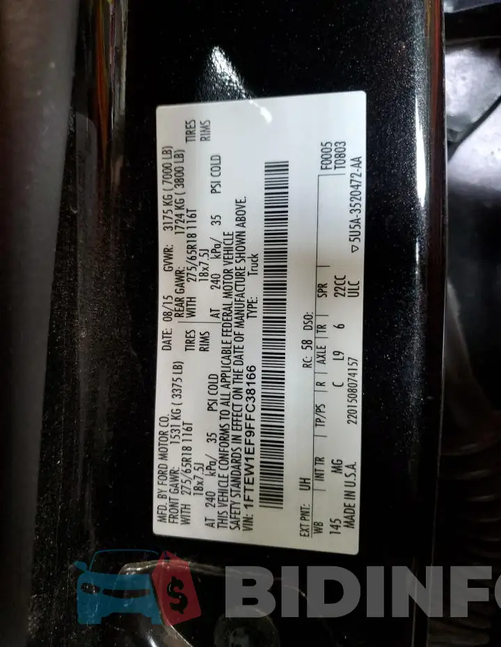 1FTEW1EF9FFC38166 Photo# 12