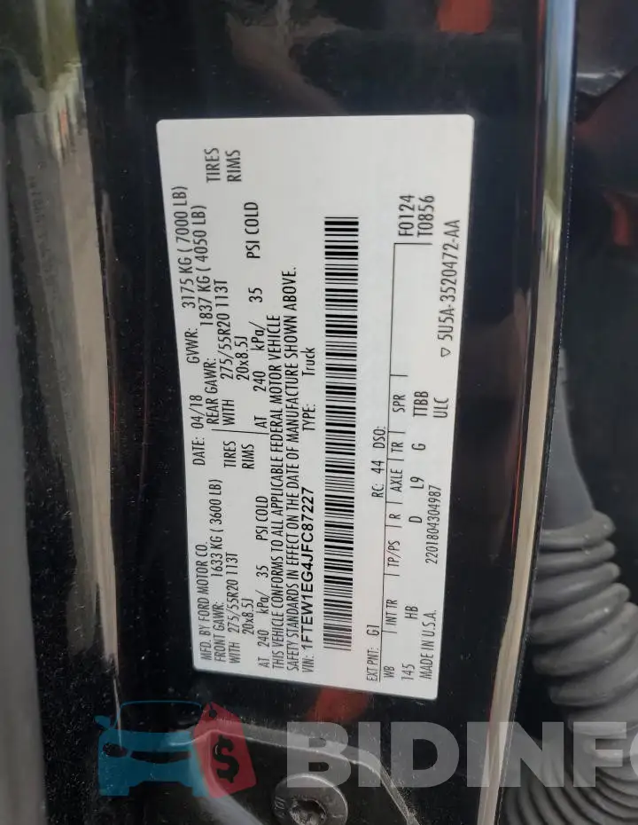 1FTEW1EG4JFC87227 Photo# 12