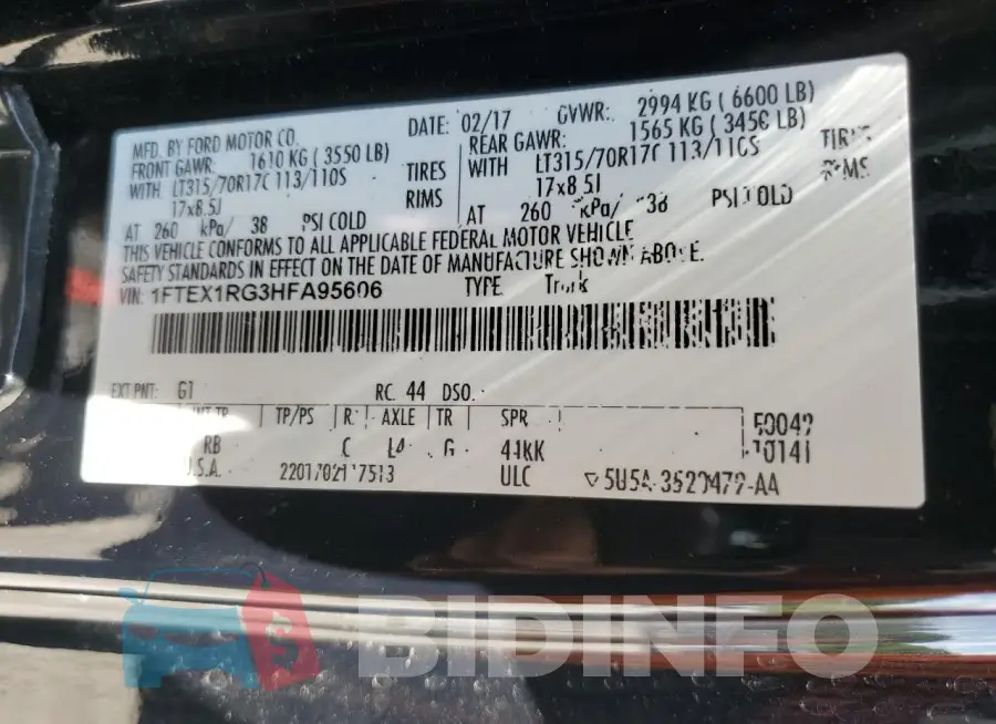 1FTEX1RG3HFA95606 Photo# 12