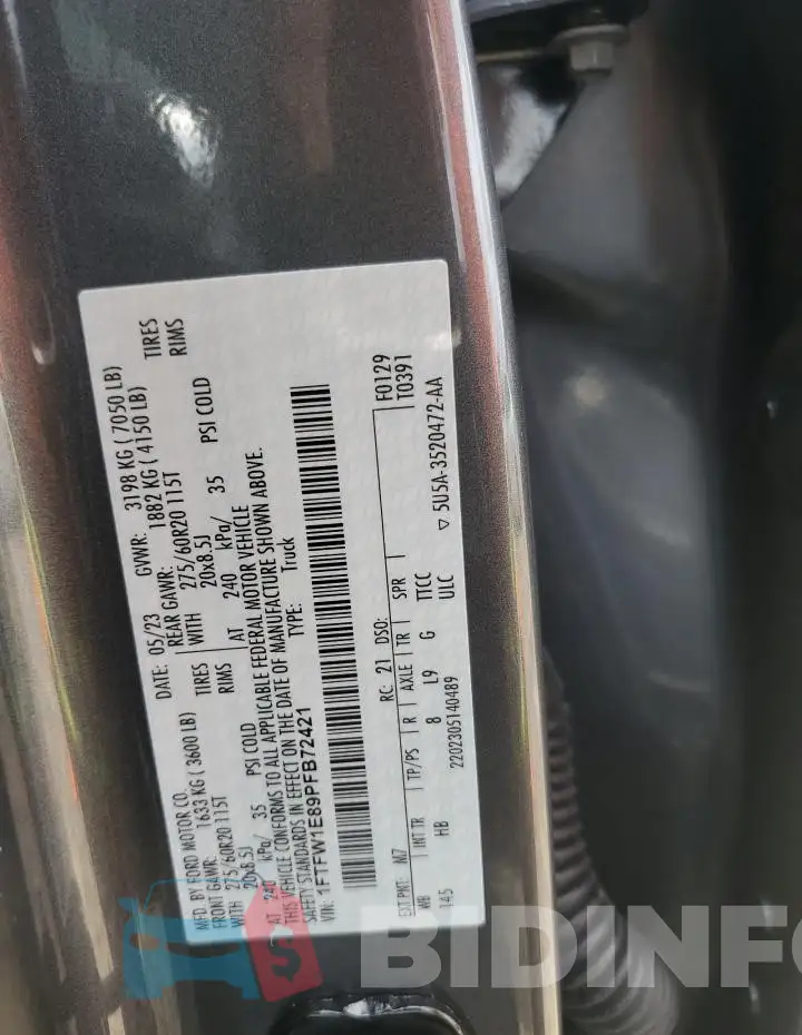 1FTFW1E89PFB72421 Photo# 12