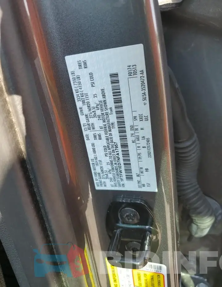 1FTFW1ED7NFA17957 Photo# 12