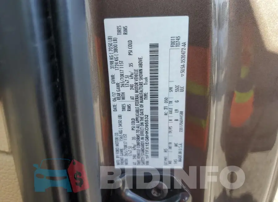 1FTFX1EG8HKD95532 Photo# 13