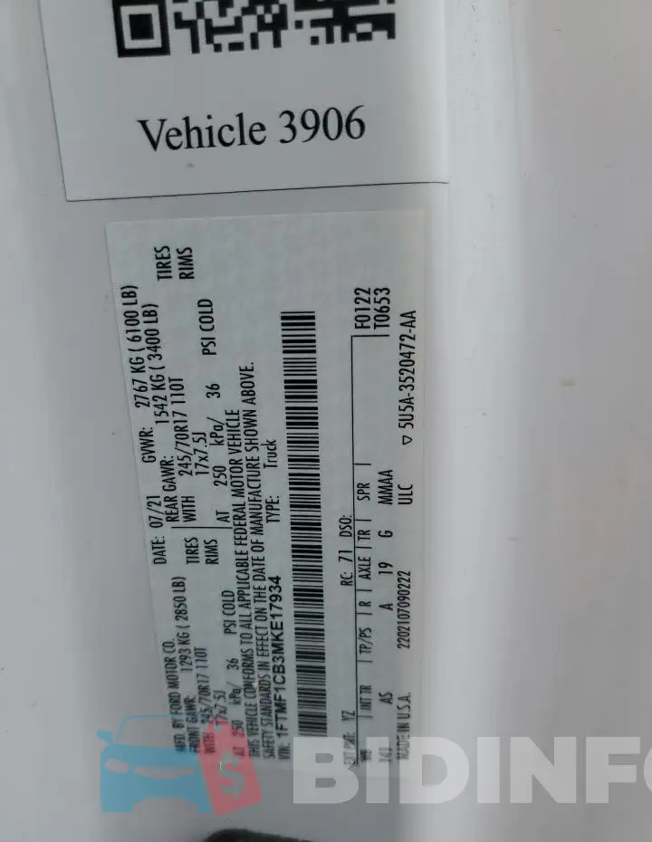 1FTMF1CB3MKE17934 Photo# 12