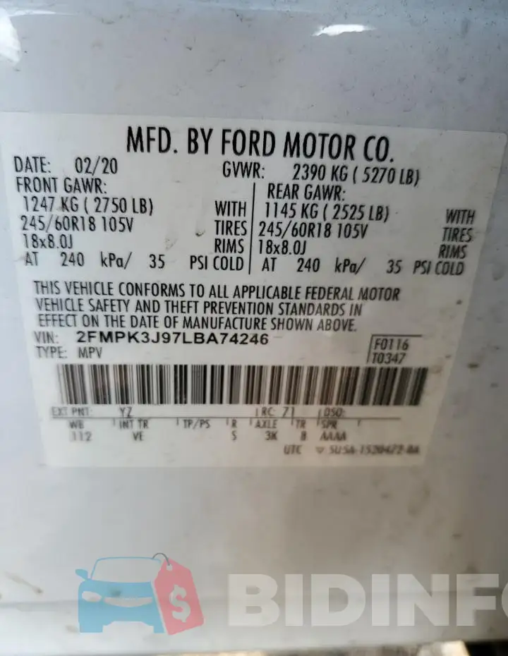 2FMPK3J97LBA74246 Photo# 13