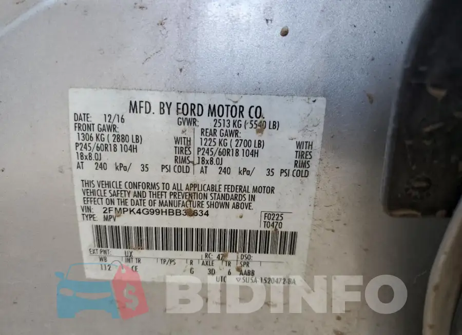 2FMPK4G99HBB35634 Photo# 13