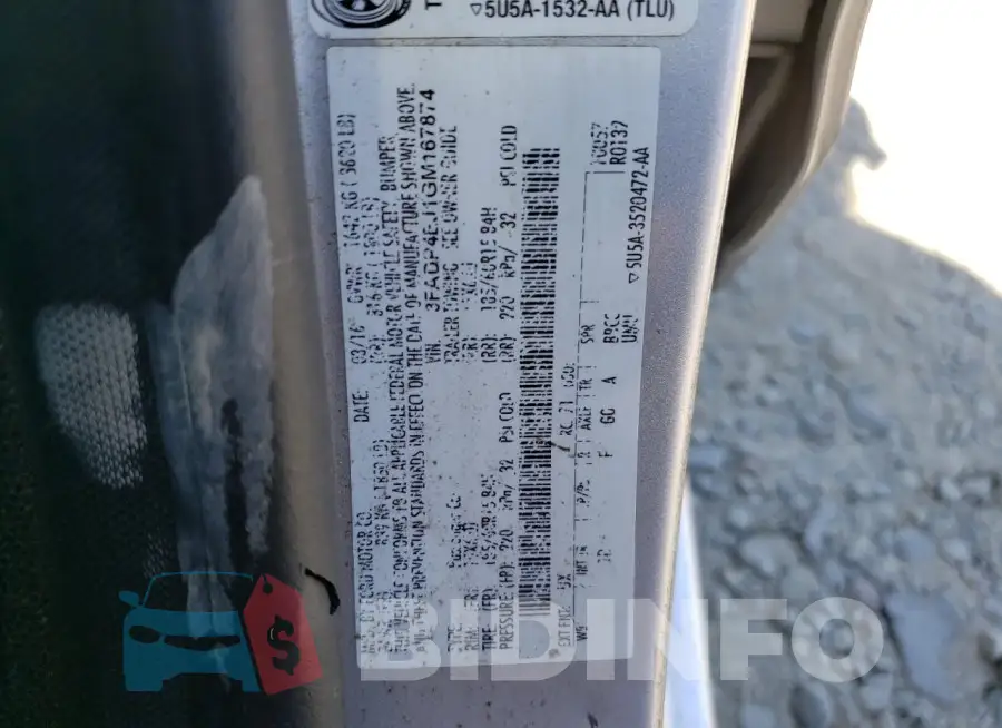 3FADP4EJ1GM167874 Photo# 12