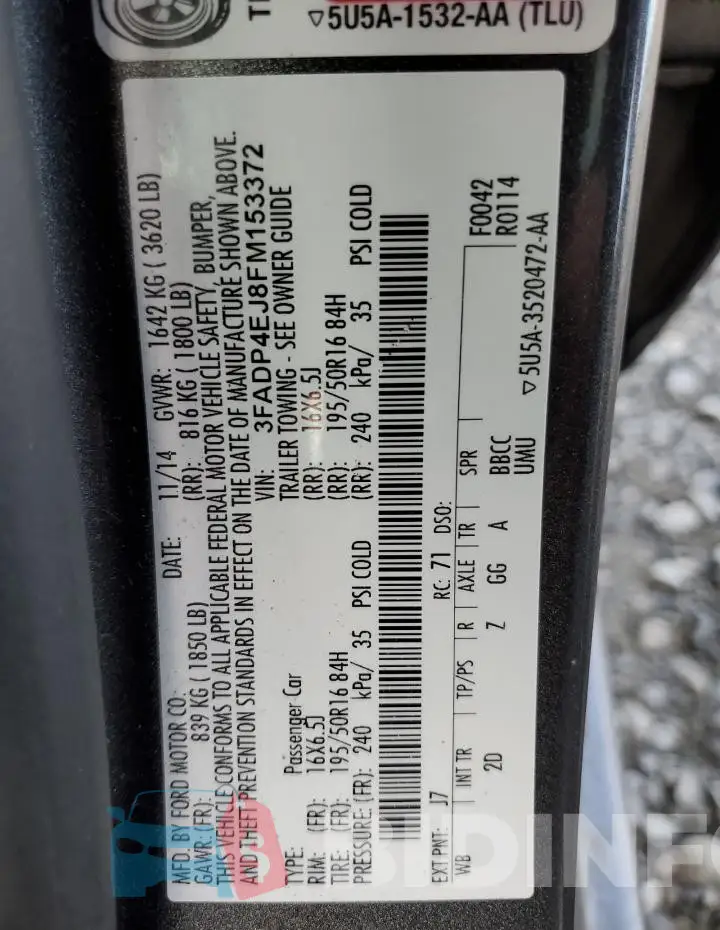 3FADP4EJ8FM153372 Photo# 12