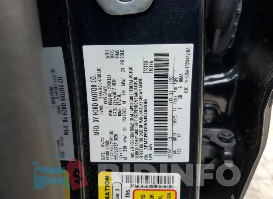 3FMCR9D95NRD69388 Photo# 14