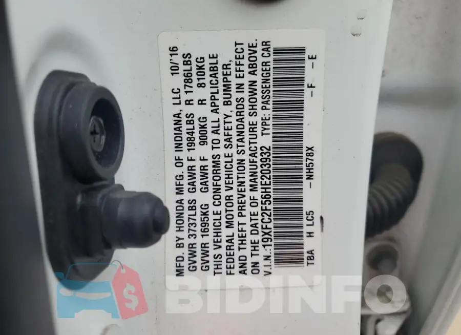 19XFC2F56HE203932 Photo# 12