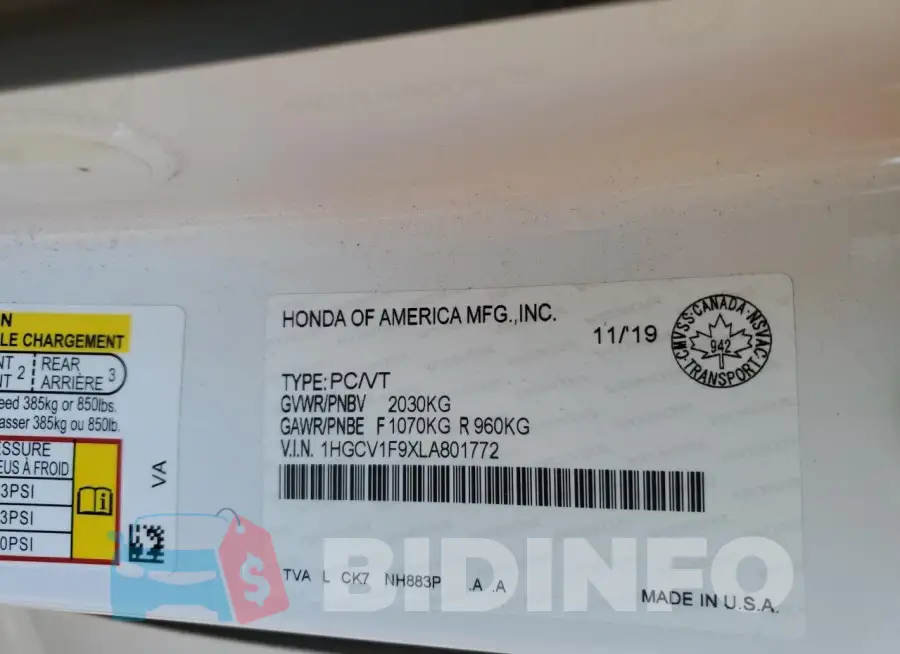 1HGCV1F9XLA801772 Photo# 12