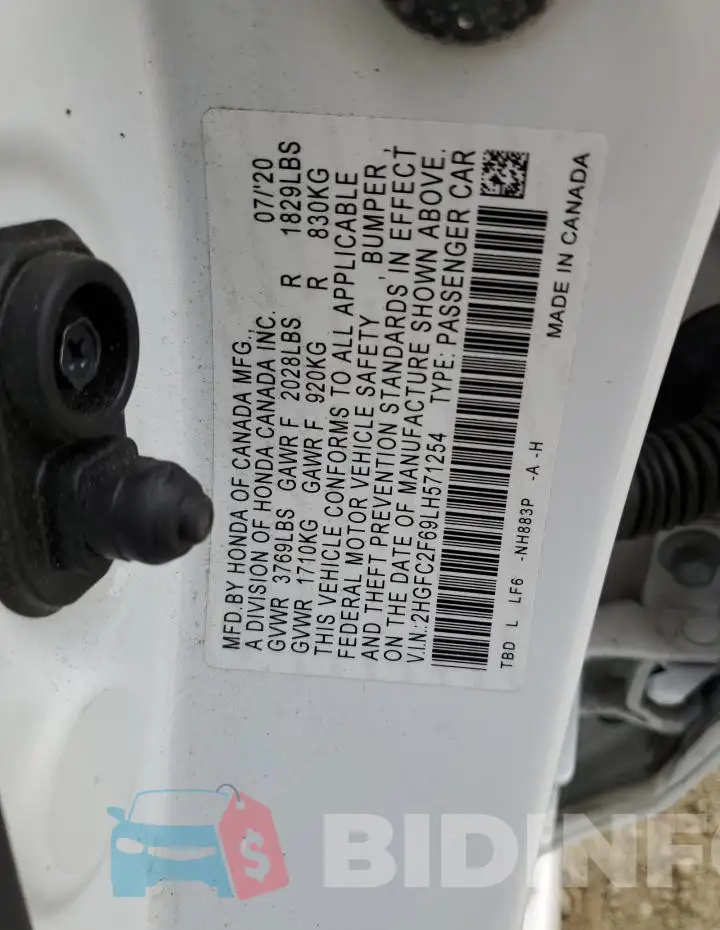 2HGFC2F69LH571254 Photo# 12