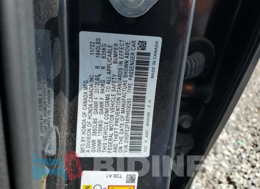 2HGFE2F5XPH508283 Photo# 12
