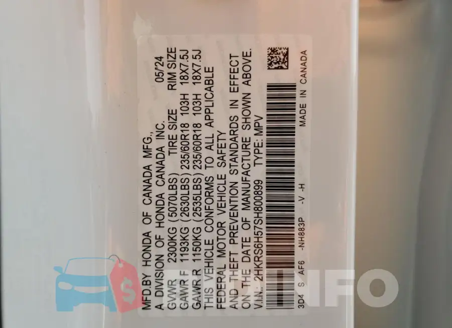 2HKRS6H57SH800899 Photo# 13