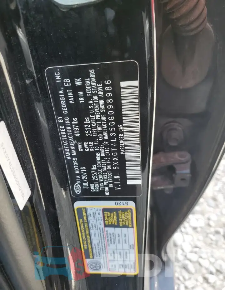 5XXGT4L35GG098986 Photo# 12