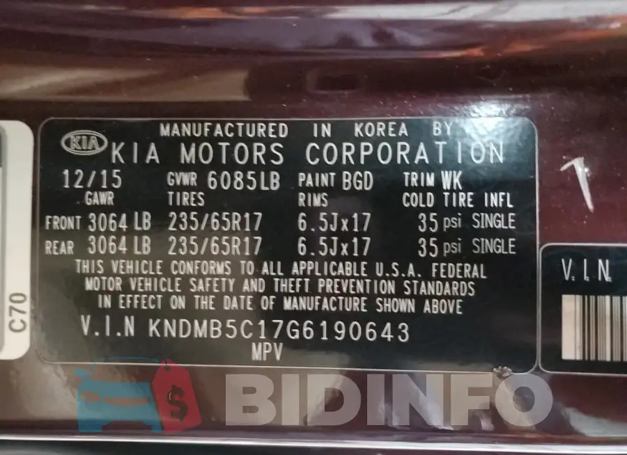 KNDMB5C17G6190643 Photo# 14