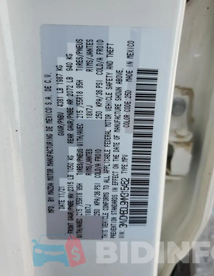 3MVDMBDL9MM315452 Photo# 13