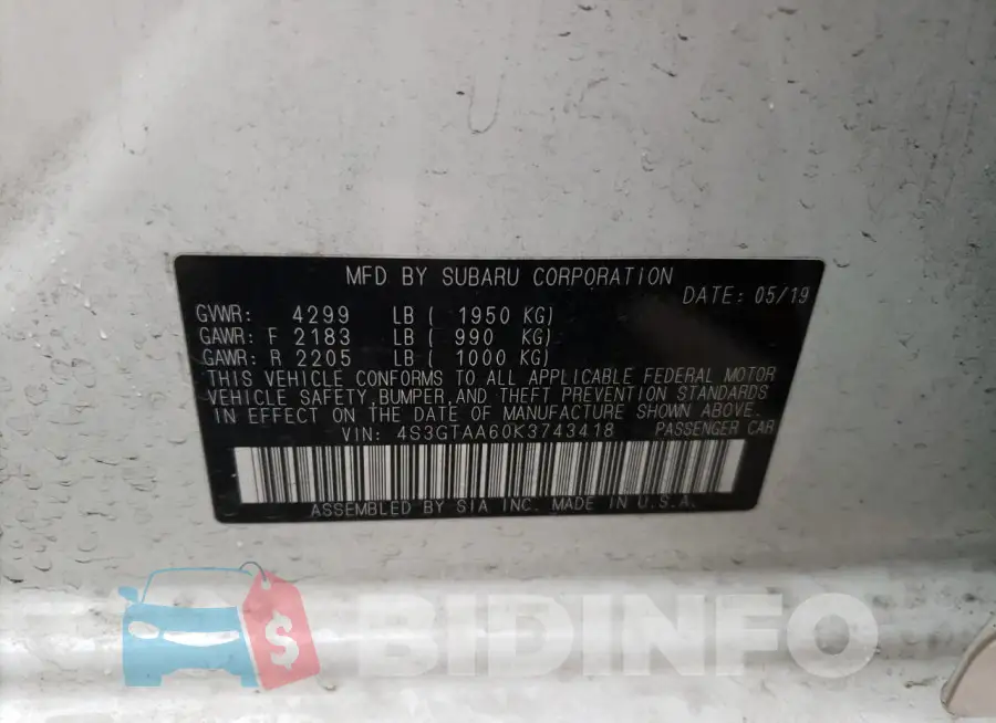 4S3GTAA60K3743418 Photo# 12