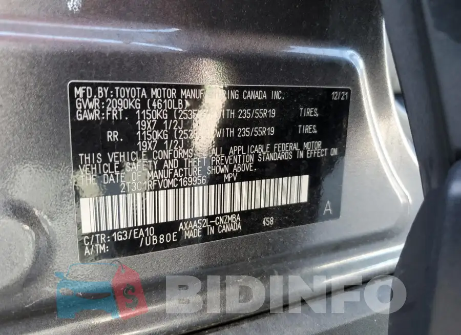 2T3C1RFV0MC169956 Photo# 13