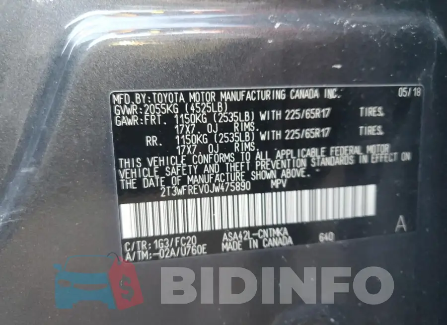 2T3WFREV0JW475890 Photo# 14