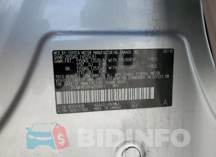 2T3WFREV8FW209881 Photo# 13
