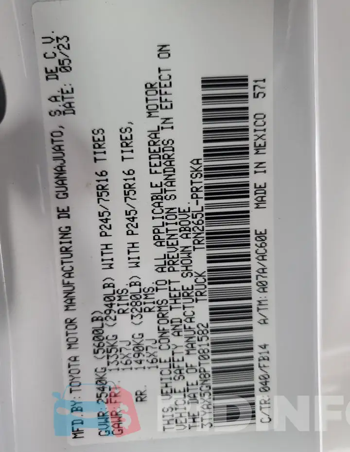 3TYAX5GN8PT081582 Photo# 12