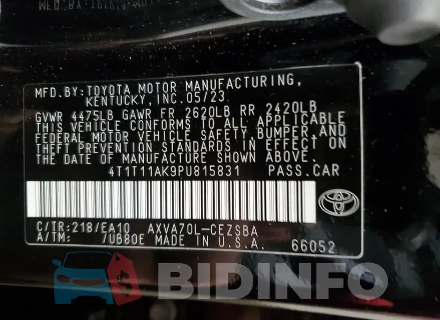 4T1T11AK9PU815831 Photo# 13