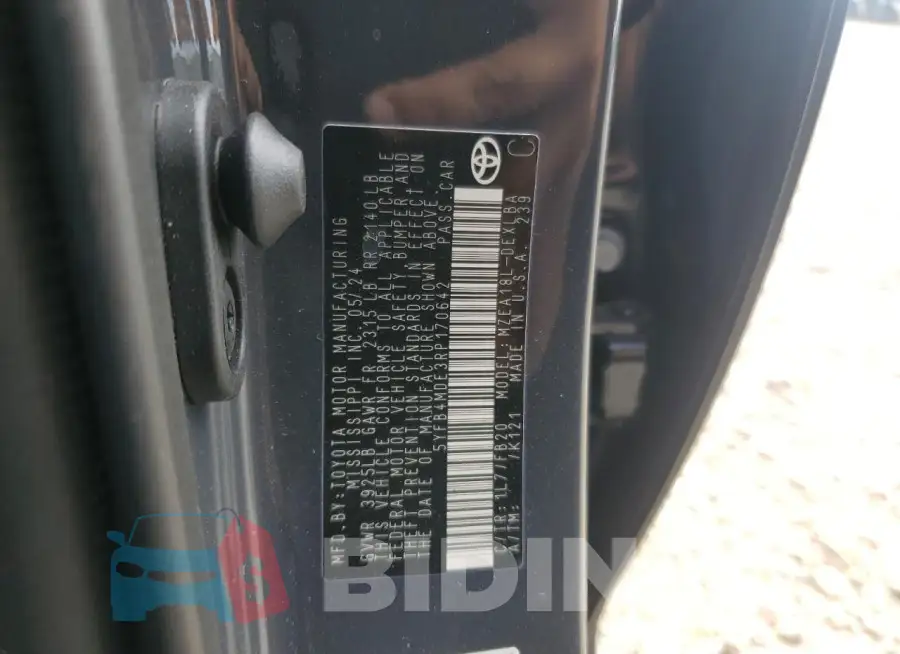 5YFB4MDE3RP170642 Photo# 13