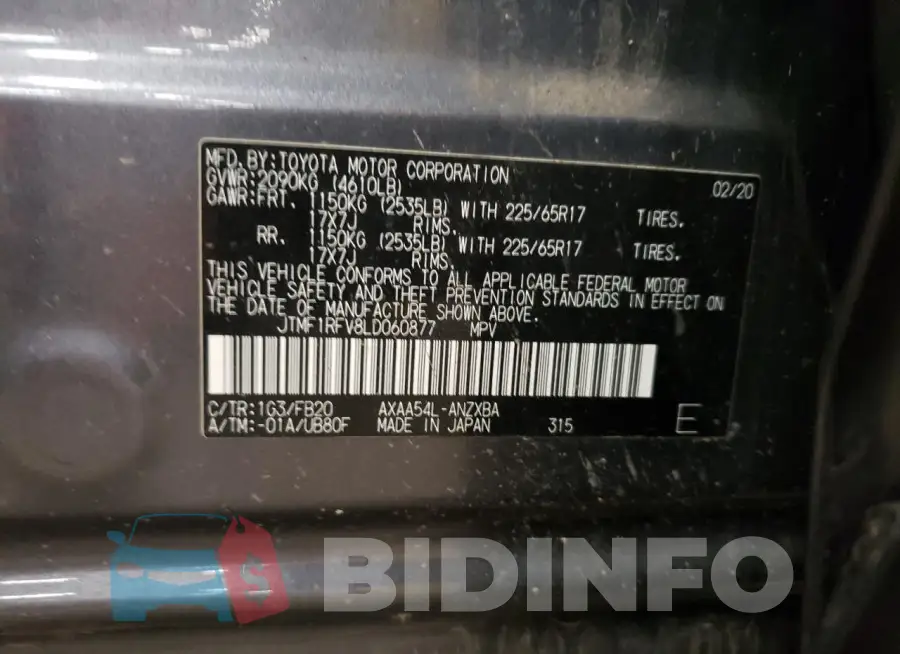 JTMF1RFV8LD060877 Photo# 14